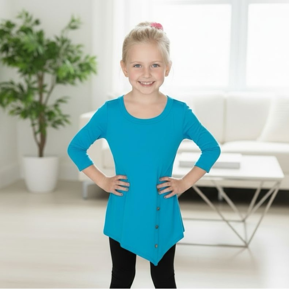 S/M/L/XL NEW Girls High-Low Teal Boutique Dress or Long Tunic Top